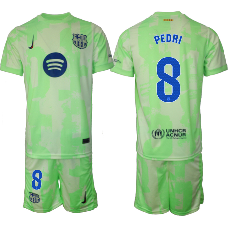 Men 2024-2025 Club Barcelona away Green #8 Soccer Jersey